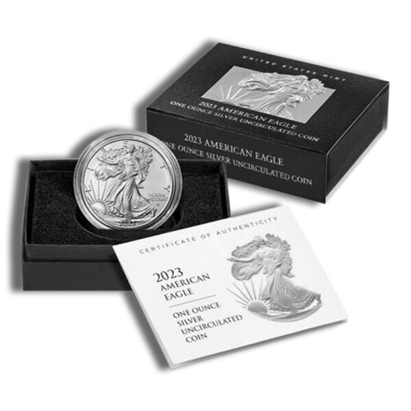 2023-W Burnished Silver Eagle with Box & COA