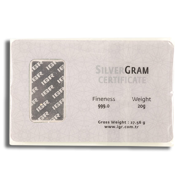 20 gram Silver Bar - IGR Metals (Carded) - Image 2