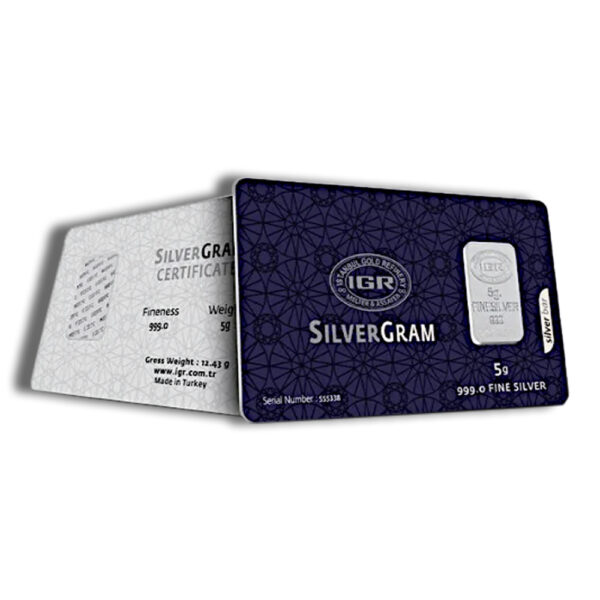 5 gram Silver Bar - IGR Metals (Carded)