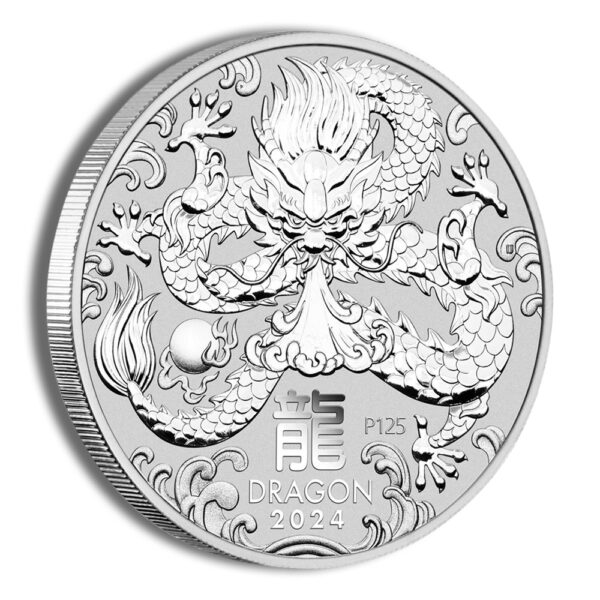 2024 1 oz Australia Silver Lunar Dragon BU - Series III - Image 3