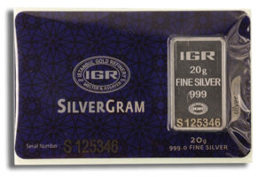 20 gram Silver Bar - IGR Metals (Carded)