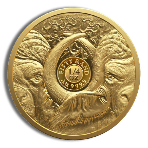 2023 1/4 oz Gold South African Big 5 Buffalo Coin -  Proof - Image 2