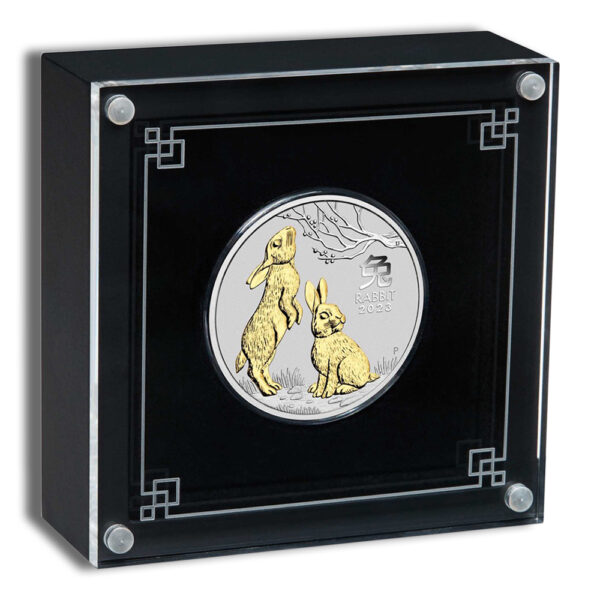 2023 1 oz Silver Australia Year of the Rabbit Gilded - Series III - Image 4