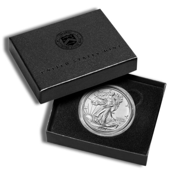 2023-W Burnished Silver Eagle with Box & COA - Image 2
