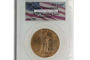 1998 1 oz Gold Eagle $50 PCGS Gem BU - WTC Ground Zero