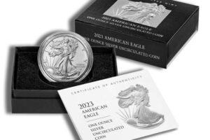 2023-W Burnished Silver Eagle with Box & COA