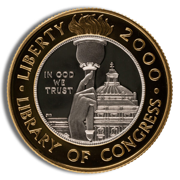 2000-W $10 Library of Congress Bimetallic Coin - Proof (Box/COA) - Image 3