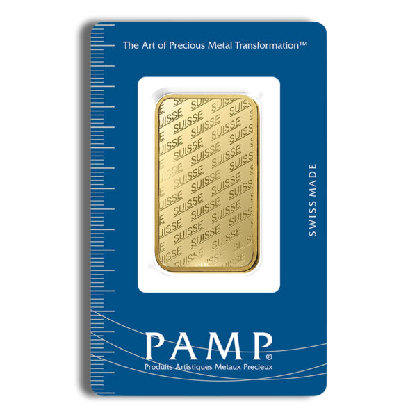 1 oz Gold Bar - PAMP Suisse (Carded)