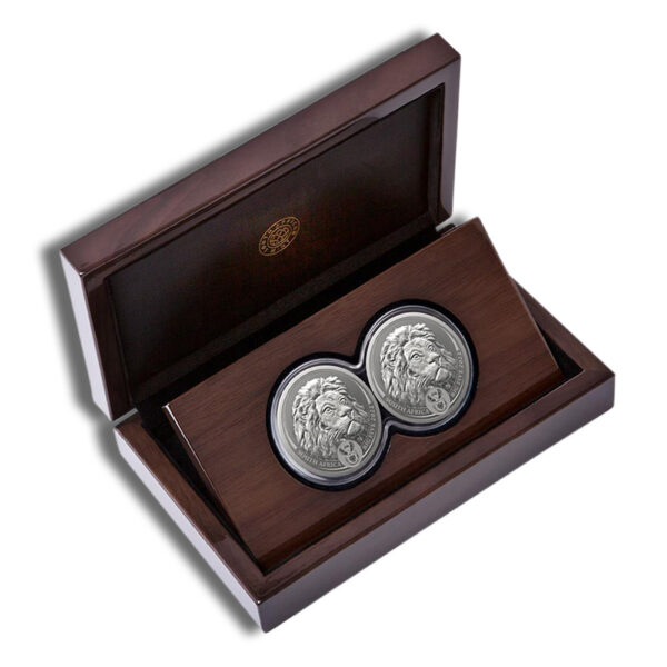2022 1 oz Silver South Africa Big 5 Lion 2-coin Proof Set
