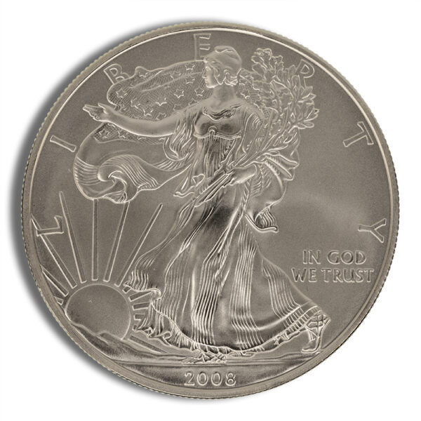 2008-W Reverse of 2007 Burnished Silver Eagle with Box & COA - Image 2