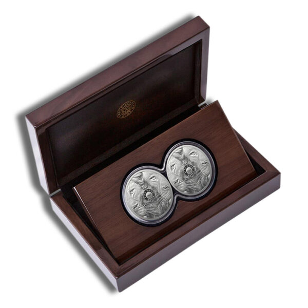2022 1 oz Silver South Africa Big 5 Lion 2-coin Proof Set - Image 2