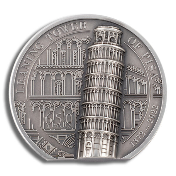2022 2 oz Silver Cook Islands Leaning Tower of Pisa Coin