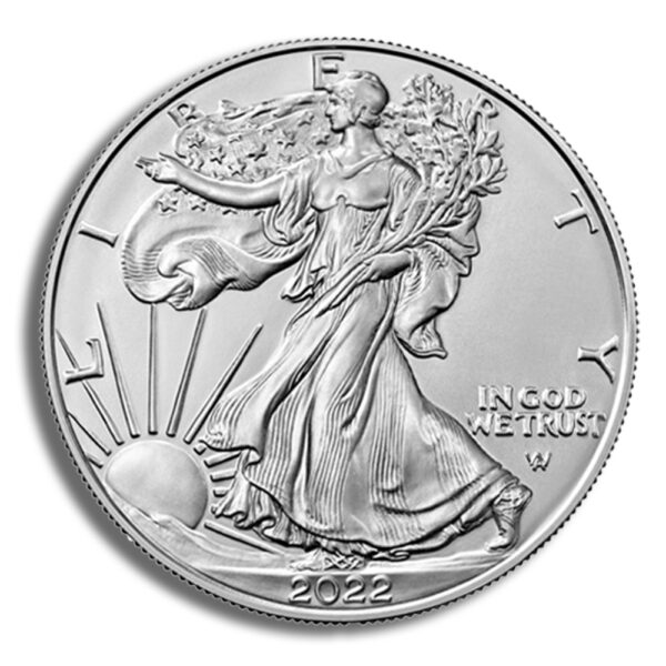 2022-W Burnished Silver Eagle with Box & COA - Image 2