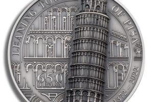 2022 5 oz Silver Cook Islands Leaning Tower of Pisa Coin