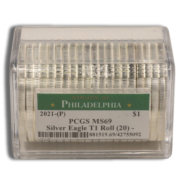 2021 (P) Silver Eagle Emergency Production 20-coin BU Roll PCGS - Image 2