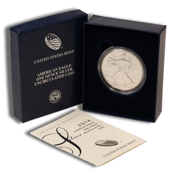 2014-W Burnished Silver Eagle with Box & COA