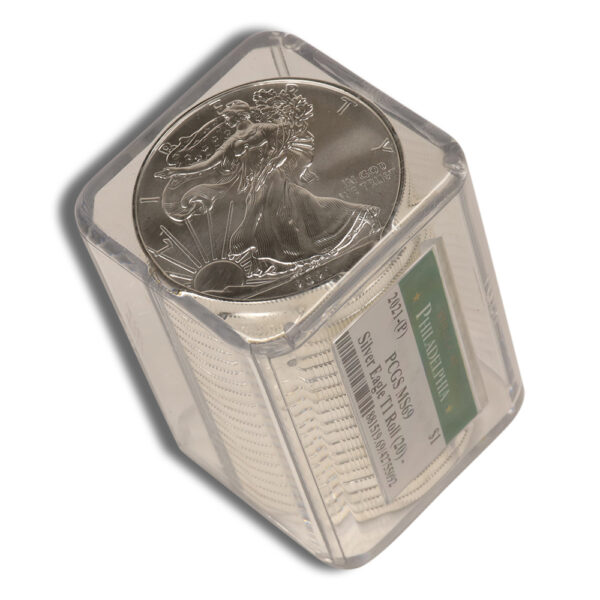 2021 (P) Silver Eagle Emergency Production 20-coin BU Roll PCGS - Image 3