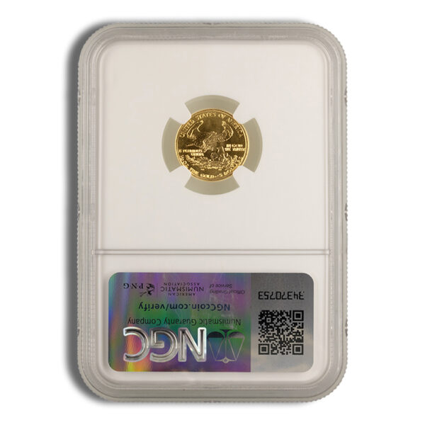 1992 1/10 oz Gold Eagle $5 NGC MS69 - Image 2