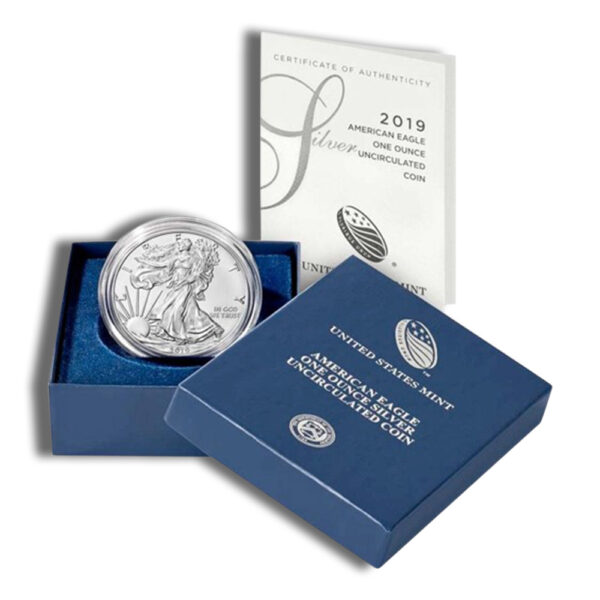 2020-W Burnished Silver Eagle with Box & COA