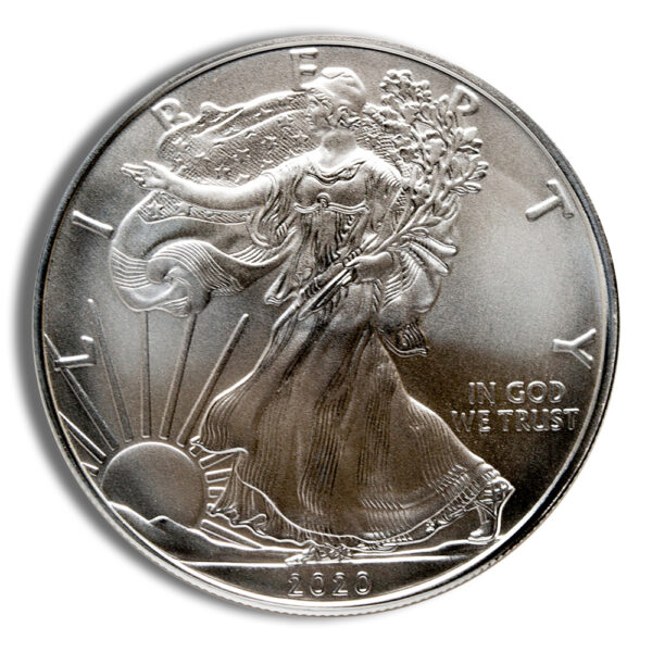 2020-W Burnished Silver Eagle with Box & COA - Image 2