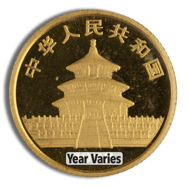 1/10 oz China Gold Panda - BU - Unsealed (Year Varies) - Image 2