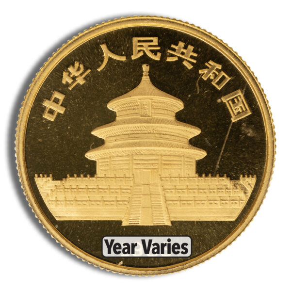1/4 oz China Gold Panda - BU - Unsealed (Year Varies) - Image 2
