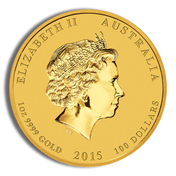 2015 1 oz Australia Gold Lunar Goat BU - Series II - Image 2