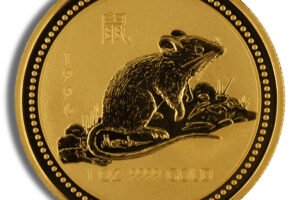 1996 1 oz Australia Gold Lunar Rat BU - Series I