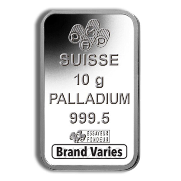 10 gram Palladium Bar - Brand Varies
