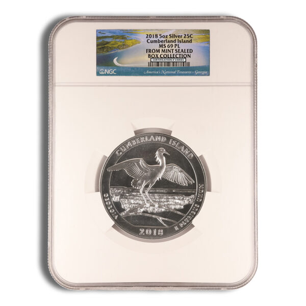 2018 5 oz ATB Cumberland Island Silver Coin NGC MS69PL