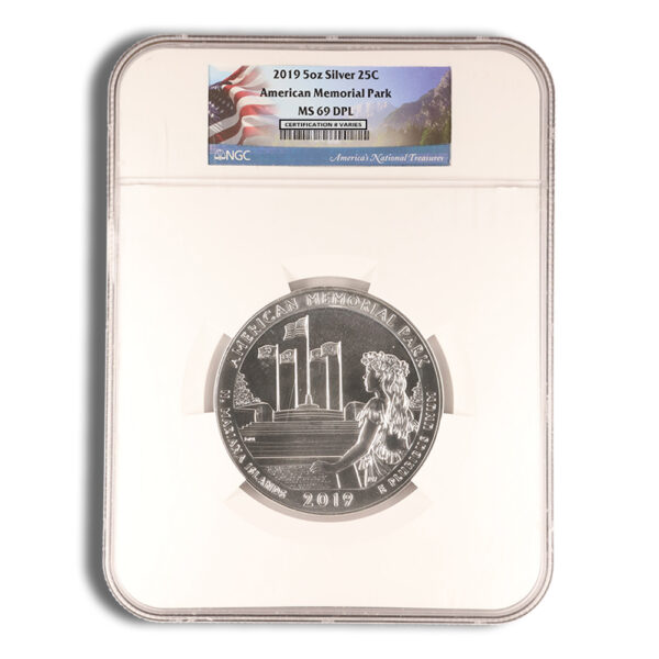 2019 5 oz ATB American Memorial Park Silver Coin NGC MS69PL