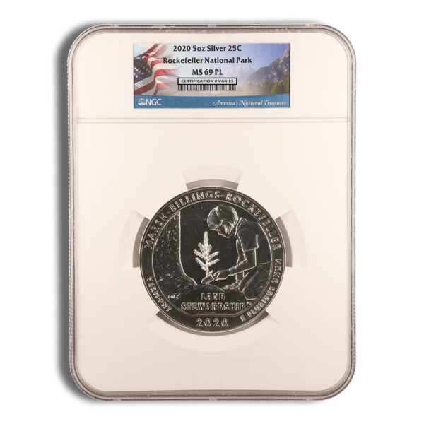 2020 5 oz ATB Marsh-Billings-Rockefeller Silver Coin NGC MS69PL