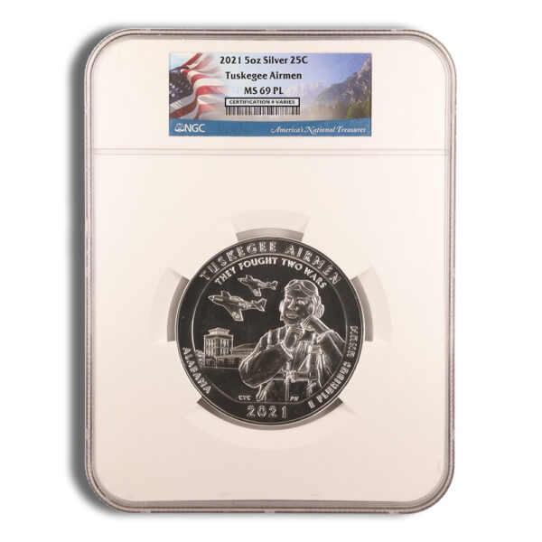 2021 5 oz ATB Tuskegee Airmen Silver Coin NGC MS69PL