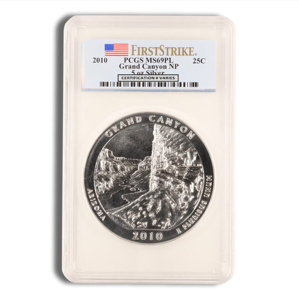 2010 5 oz ATB Grand Canyon Silver Coin PCGS MS69PL
