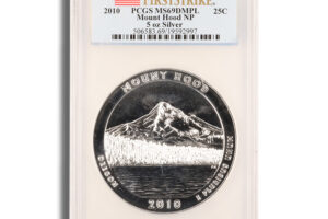 2010 5 oz ATB Mt Hood Silver Coin PCGS MS69PL