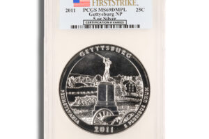 2011 5 oz ATB Gettysburg Silver Coin PCGS MS69PL