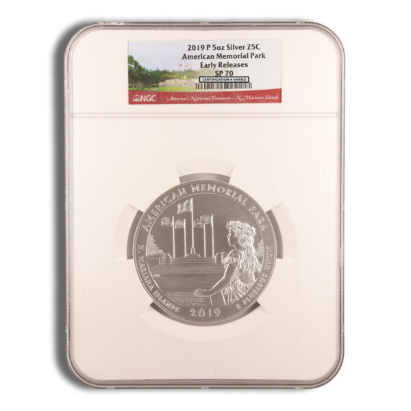 2019-P 5 oz ATB American Memorial Park Silver Coin NGC SP70
