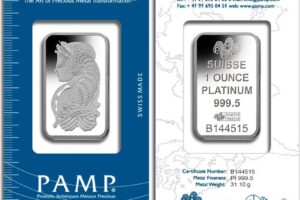 1 oz Platinum Bar - Brand Varies (Carded)