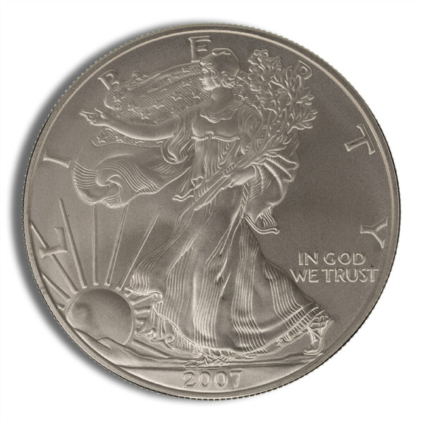 2007-W Burnished Silver Eagle with Box & COA - Image 2