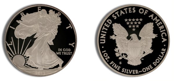 2012-S 2-Coin Silver Eagle 75th Anniversary San Francisco Set w/ Box & COA - Image 2