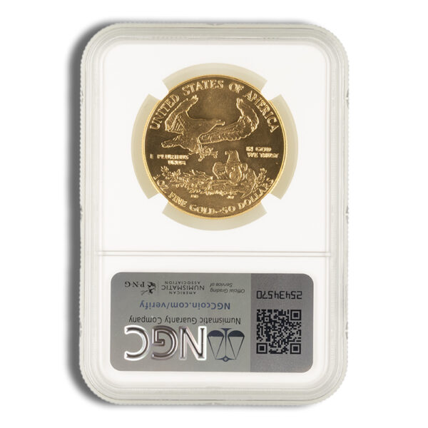 1986 1 oz Gold Eagle $50 NGC MS69 - Image 2