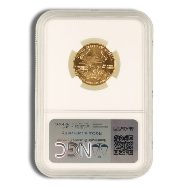 1986 1/4 oz Gold Eagle $10 NGC MS70 - Image 2