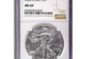 2008 Silver Eagle NGC MS69