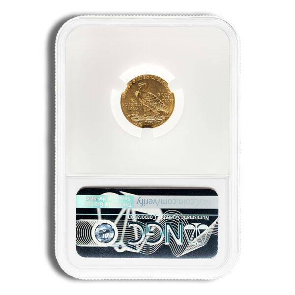 $2.5 Gold Indian Quarter Eagle - NGC MS61 - Image 2