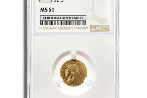 $2.5 Gold Indian Quarter Eagle - NGC MS61
