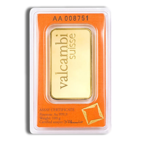 100 gram Gold Bar - Valcambi (Carded) - Image 2