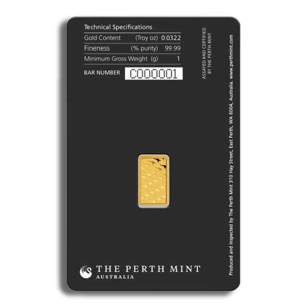1 gram Gold Bar - Perth Mint (Carded) - Image 2
