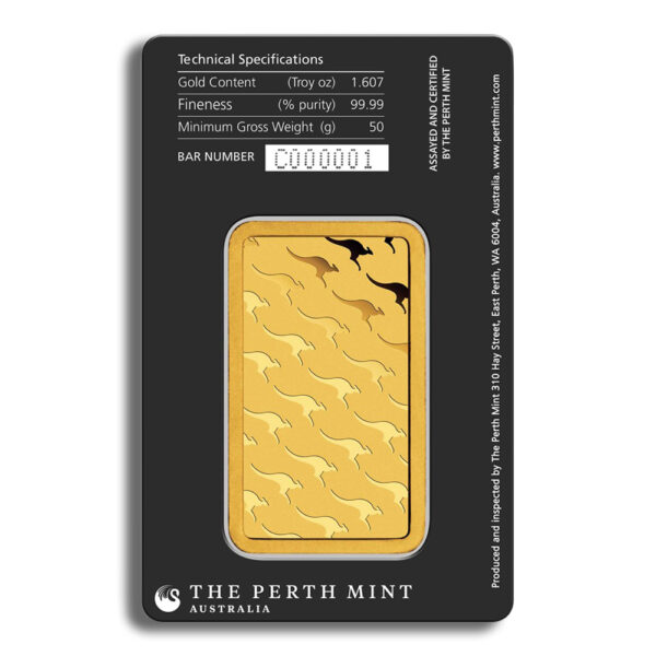 50 gram Gold Bar - Perth Mint (Carded) - Image 2