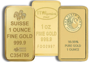 1 oz Gold Bar - Brand Varies .9999 (IRA Eligible)