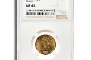 $5 Gold Liberty Half Eagle - NGC MS63